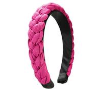 Alpenflüstern Trachten-Flecht-Haarreif Leinen-Optik - Damen Haarschmuck rutschfest, Haarband geflochten fürs Dirndl (in traditionellen Farben) ADV141 ((pink-fuchsia))