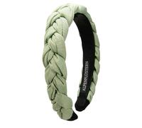 Alpenflüstern Trachten-Flecht-Haarreif Leinen-Optik - Damen Haarschmuck rutschfest, Haarband geflochten fürs Dirndl (in traditionellen Farben) ADV141 ((salbei-grün))