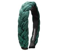Alpenflüstern Trachten-Flecht-Haarreif Leinen-Optik - Damen Haarschmuck rutschfest, Haarband geflochten fürs Dirndl (in traditionellen Farben) ADV141 ((grün))