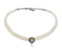 Alpenflüstern Trachten Glamour-Kropfkette Helena - Perlen Halskette, Trachtenkette, eleganter Damen-Trachtenschmuck, Dirndlkette (creme-weiß) DHK333