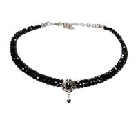 Alpenflüstern Trachten Glamour-Kropfkette Helena - Perlen Halskette, Trachtenkette, eleganter Damen-Trachtenschmuck, Dirndlkette (schwarz) DHK333