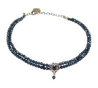 Alpenflüstern Trachten Glamour-Kropfkette Helena - Perlen Halskette, Trachtenkette, eleganter Damen-Trachtenschmuck, Dirndlkette (blau) DHK333