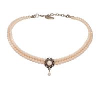 Alpenflüstern Trachten Glamour-Kropfkette Helena - Perlen Halskette, Trachtenkette, eleganter Damen-Trachtenschmuck, Dirndlkette (apricot) DHK333