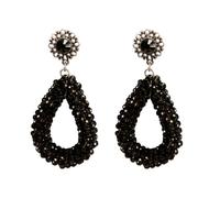 Alpenflüstern Trachten Glamour-Ohrhänger Perlen- Tropfen Helena mit Ohrstecker - Damen-Trachtenschmuck, Trachten-Ohrringe (schwarz) DOR066