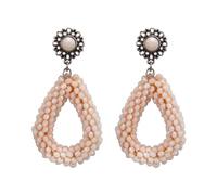 Alpenflüstern Trachten Glamour-Ohrhänger Perlen- Tropfen Helena mit Ohrstecker - Damen-Trachtenschmuck, Trachten-Ohrringe (apricot) DOR066