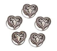 Alpenflüstern Trachten Haar-Curlies Strassherz-Hirsch 5-er Set (antik-silber-farben) ADV127