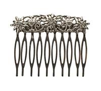 Trachten-Haarkamm - Edelweiß mit Herzen - ADV096-000 - Alpenflüstern Antik-Silber