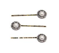 Alpenflüstern Trachten-Haarklammern Helena 3er-Set - Damen Haarschmuck rutschfest, Haarpins fürs Dirndl (creme-weiß) ADV147