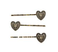 Alpenflüstern Trachten-Haarklammern Trachtenherz 3er-Set (antik-silber-farben) ADV112