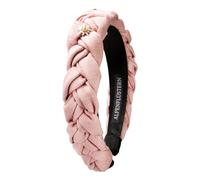Alpenflüstern Trachten-Haarreif Leinen Flechtoptik & Strass-Edelweiß Greta - Damen Haarschmuck rutschfest, Haarband geflochten fürs Dirndl (rosa-rosé) ADV145