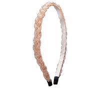 Alpenflüstern Trachten-Haarreif Perlen Flechtoptik - Damen Haarschmuck geflochten, Haarband rutschfest fürs Dirndl (champagner) ADV138