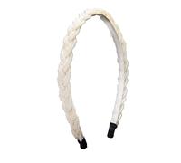 Alpenflüstern Trachten-Haarreif Perlen Flechtoptik - Damen Haarschmuck geflochten, Haarband rutschfest fürs Dirndl (creme-weiß) ADV138