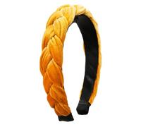 Alpenflüstern Trachten-Haarreif Samt Flechtoptik - Damen Haarschmuck rutschfest, Haarband geflochten fürs Dirndl ADV132 (gold-gelb)