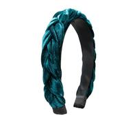 Alpenflüstern Trachten-Haarreif Samt Flechtoptik - Damen Haarschmuck rutschfest, Haarband geflochten fürs Dirndl ADV132 (petrol)