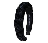 Alpenflüstern Trachten-Haarreif Samt Flechtoptik - Damen Haarschmuck rutschfest, Haarband geflochten fürs Dirndl (schwarz) ADV132