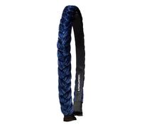Alpenflüstern Trachten-Haarreif Samt Flechtoptik schmal - Damen Haarschmuck rutschfest, Haarband geflochten fürs Dirndl (blau) ADV160