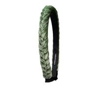 Alpenflüstern Trachten-Haarreif Samt Flechtoptik schmal - Damen Haarschmuck rutschfest, Haarband geflochten fürs Dirndl (salbei-grün) ADV160