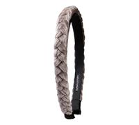 Alpenflüstern Trachten-Haarreif Samt Flechtoptik schmal - Damen Haarschmuck rutschfest, Haarband geflochten fürs Dirndl (taupe-braun) ADV160
