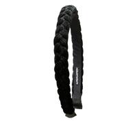 Alpenflüstern Trachten-Haarreif Samt Flechtoptik schmal - Damen Haarschmuck rutschfest, Haarband geflochten fürs Dirndl (schwarz) ADV160