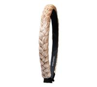 Alpenflüstern Trachten-Haarreif Samt Flechtoptik schmal - Damen Haarschmuck rutschfest, Haarband geflochten fürs Dirndl (beige-braun) ADV160