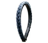 Alpenflüstern Trachten-Haarreif Samt Flechtoptik schmal - Damen Haarschmuck rutschfest, Haarband geflochten fürs Dirndl (grau-blau) ADV160