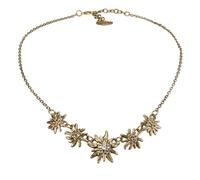 Alpenflüstern Trachten-Halskette Edelweiß- Symphonie - Damen-Trachtenschmuck, Dirndlkette, Trachtenkette (antik-gold-farben) DHK231