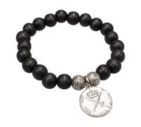 Alpenflüstern Trachten-Holzperlen-Armband Münze schwarz HAB001