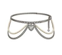 Alpenflüstern Trachten-Kettengürtel Strass-Herz (antik-silber-farben) DCH055