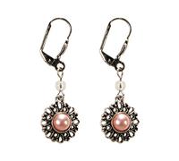 Alpenflüstern Trachten-Ohrhänger Ornament rund - Damen-Trachtenschmuck, Trachten-Ohrringe (rosa-rosé) DOR043