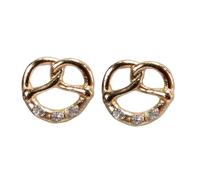 Alpenflüstern Trachten-Ohrstecker Breze - Damen-Trachtenschmuck, Brezel Trachten-Ohrringe (gold-farben) DOR069