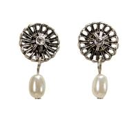 Alpenflüstern Trachten-Ohrstecker Lissy - Damen-Trachtenschmuck, Ornament Trachten-Ohrringe (antik-silber-farben) DOR070