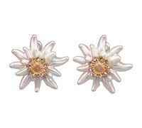 Alpenflüstern Trachten-Ohrstecker Strass-Edelweiß Greta - Damen-Trachtenschmuck, Trachten-Ohrringe mit Strass-Steinen (bicolor) DOR050