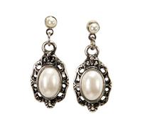 Alpenflüstern Trachten-Ohrstecker Trachtenstein - Damen-Trachtenschmuck, Trachten-Ohrringe (creme-weiß) DOR068