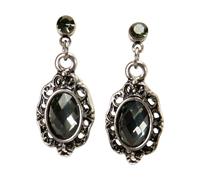Alpenflüstern Trachten-Ohrstecker Trachtenstein - Damen-Trachtenschmuck, Trachten-Ohrringe (dunkelgrau) DOR068