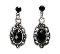 Alpenflüstern Trachten-Ohrstecker Trachtenstein - Damen-Trachtenschmuck, Trachten-Ohrringe (schwarz) DOR068