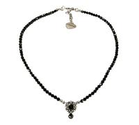 Alpenflüstern Trachten-Perlen-Halskette Helena - elegante Trachtenkette - nostalgischer Damen-Trachtenschmuck, filigrane Dirndlkette (schwarz) DHK318