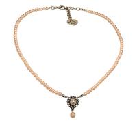 Alpenflüstern Trachten-Perlen-Halskette Helena - elegante Trachtenkette - nostalgischer Damen-Trachtenschmuck, filigrane Dirndlkette (rosa-rosé) DHK318