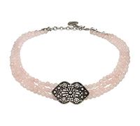 Alpenflüstern Trachten-Perlen-Kropfkette Lissy - elegante Trachtenkette - nostalgischer Damen-Trachtenschmuck, filigrane Dirndlkette (rosa-rosé) DHK317