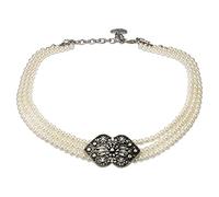 Trachtenkette - Perlenkropfkette - LISSY - Alpenflüstern - Farbe - Creme-weiß