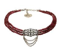 Alpenflüstern Trachten-Perlen-Kropfkette Thea - nostalgische Trachtenkette, eleganter Damen-Trachtenschmuck, Dirndlkette (rot) DHK256