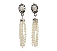 Alpenflüstern Trachten-Perlenstrang Ohrstecker Trachtenstein - Damen-Trachtenschmuck, Trachten-Ohrringe (creme-weiß) DOR067