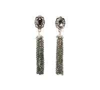 Alpenflüstern Trachten-Perlenstrang Ohrstecker Trachtenstein - Damen-Trachtenschmuck, Trachten-Ohrringe (dunkelgrau) DOR067