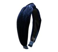 Alpenflüstern Trachten-Samt-Haarreif Knoten - Damen Haarschmuck, Haarband rutschfest fürs Dirndl (blau) ADV153