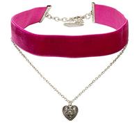 Trachtenkette - Samt-Kropfband - Trachtenherz - Alpenflüstern - Farbe - Fuchsia