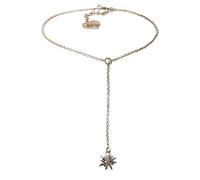 Alpenflüstern Trachten-Y-Halskette Edelweiss - Damen-Trachtenschmuck Dirndlkette antik-Silber-Farben DHK232