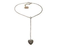 Alpenflüstern Trachten-Y-Halskette Trachtenherz - Damen-Trachtenschmuck Dirndlkette antik-Silber-Farben DHK233