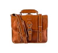 Alpenleder 4-in-1 Tasche "BROOKS" | Echtes Büffel-Leder | Aktentasche Rucksack Schultertasche Fahrradtasche in einem, 41 cm x 32 cm x 18 cm, Cognac (braun)