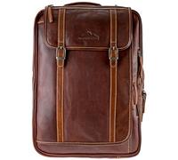 Alpenleder Aktentasche ALLGÄU – handgefertigt, Bio-Leder, 2in1 Rucksack/Laptoptasche 17 Zoll, Brandy