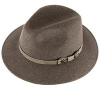 Alpenleder Fedora Hut Siena | Handgefertigter Wollhut Filzhut Wollfilzhut Hut Hat Herren (M (57-58 cm), Saddle Brown)