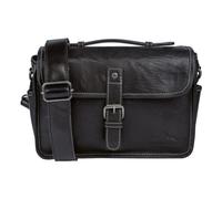 Alpenleder Messenger Bag - CRUISER (Handgefertigt) - Nachhaltiges Bio-Leder aus regionaler Landwirtschaft | Umhängetasche leder, Kameratasche, Arbeitstasche *Fair Produziert* (28x18x10cm)(Ebenholz)